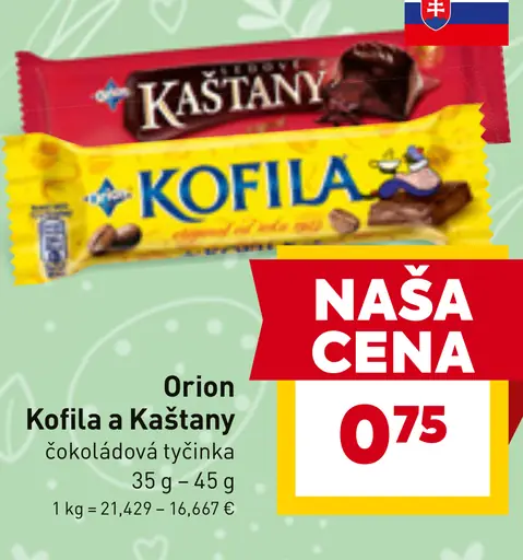 Orion Kofila, Kaštany čokoládové tyčinky