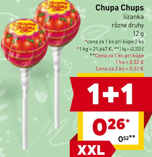 Chupa Chups lízanka rôzne druhy