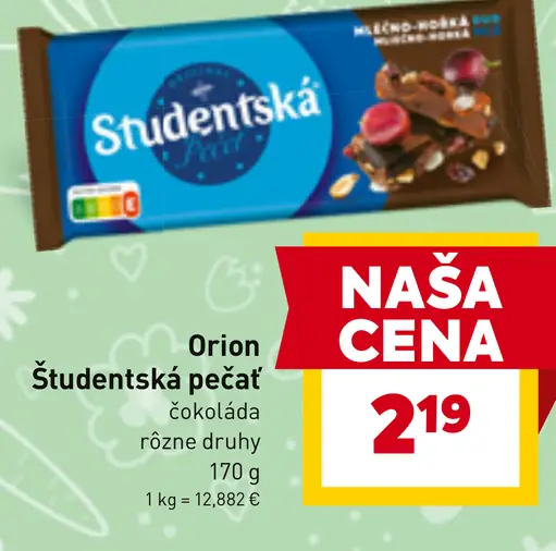 Orion Študentská pečať čokoláda