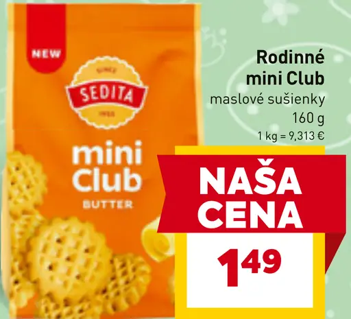 Sedita Rodinné mini Club maslové sušienky