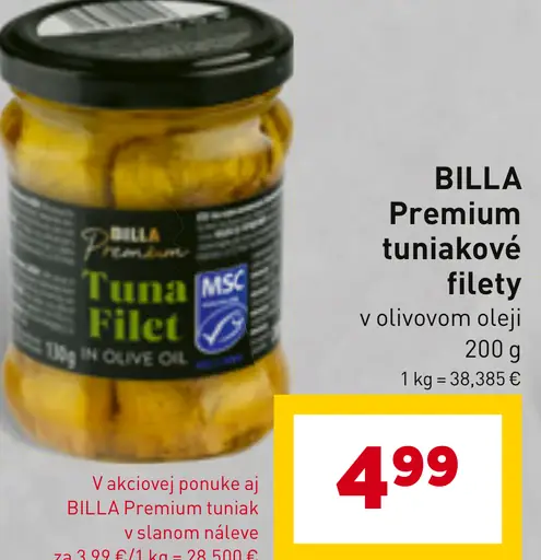 BILLA Premium tuniakové filety v olivovom oleji