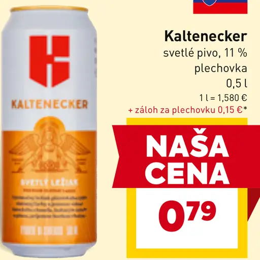 Kaltenecker svetlé pivo 11 % plechovka