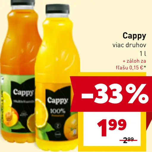 Cappy ovocný nápoj rôzne druhy