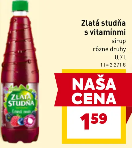Zlatá studňa sirup s vitamínmi rôzne druhy