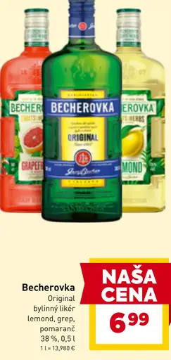 Becherovka bylinný likér rôzne príchute