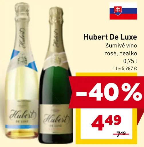 Hubert De Luxe šumivé víno nealko