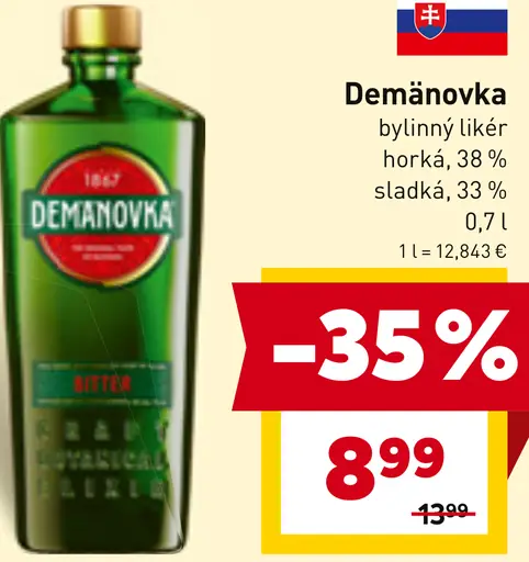 Demänovka bylinný likér horká alebo sladká