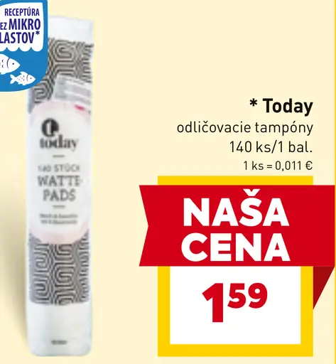Today odličovacie tampóny