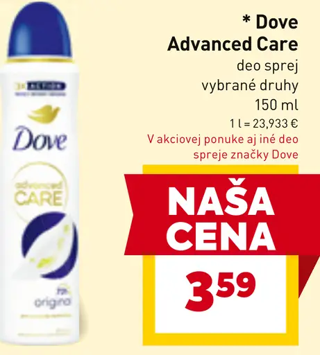 Dove Advanced Care deo sprej vybrané druhy
