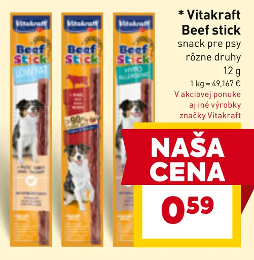 Vitakraft Snack pre psy Beef stick hovädzie