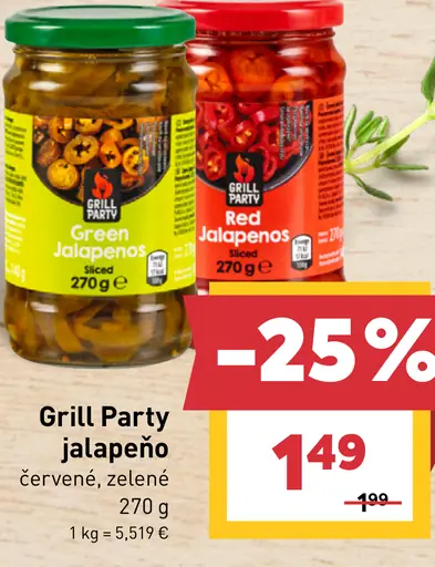 Grill Party jalapeño červené, zelené