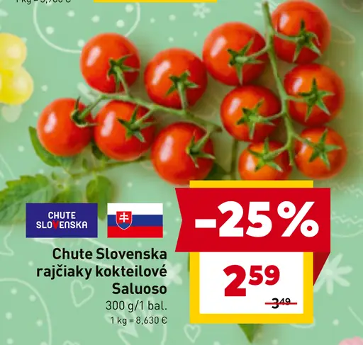 Chute Slovenska rajčiaky kokteilové Saluoso