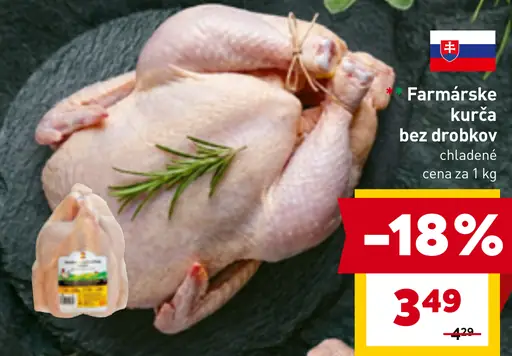 Farmárske kurča chladené balené