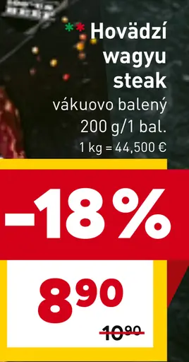 Hovädzí wagyu steak vákuovo balený