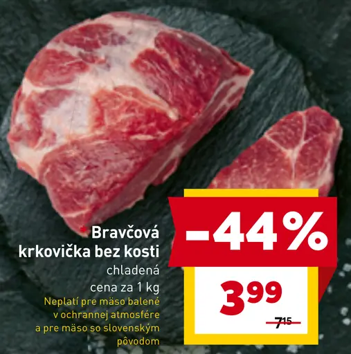 Bravčová krkovička bez kosti chladená