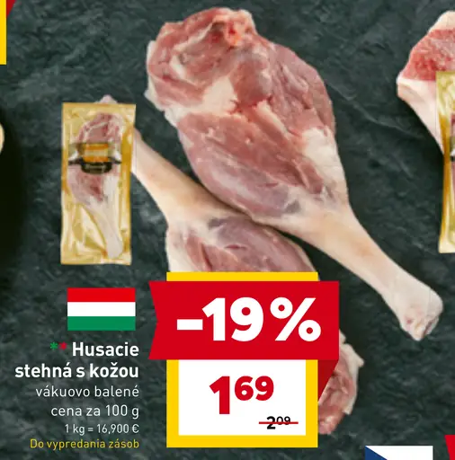 Husacie stehná s kožou vákuovo balené