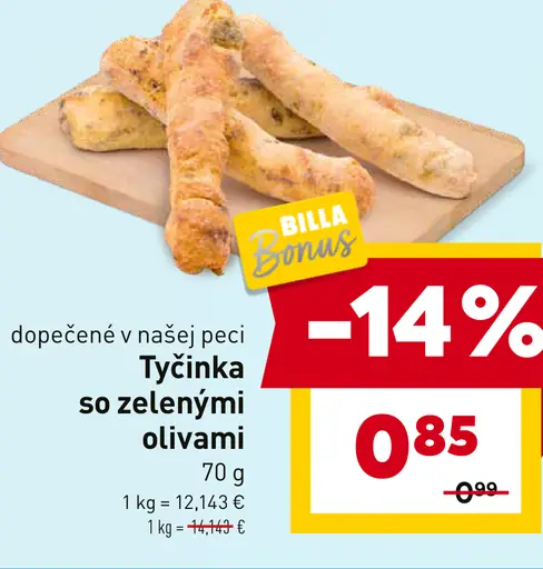 Tyčinka so zelenými olivami dopečené v našej peci