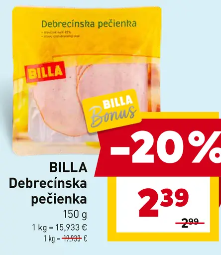 BILLA Debrecínska pečienka