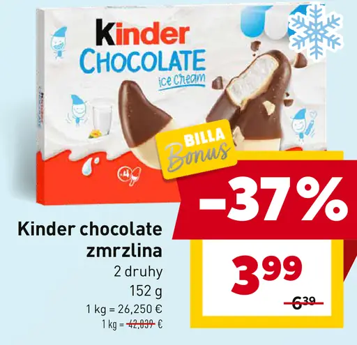 Kinder chocolate zmrzlina 2 druhy