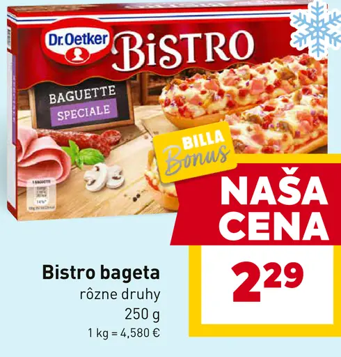 Bistro bageta rôzne druhy