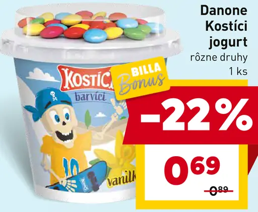 Danone Kostíci jogurt rôzne druhy