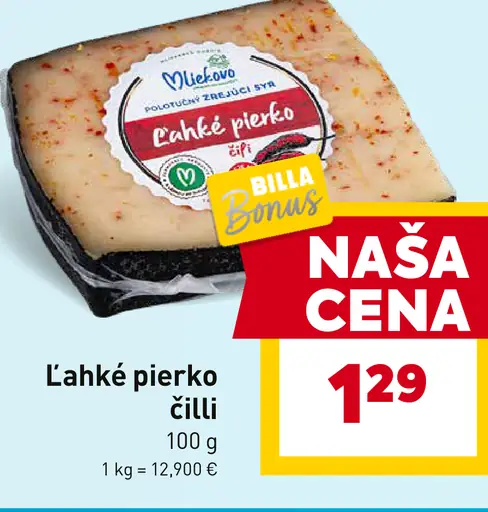 Lahké pierko chilli syr