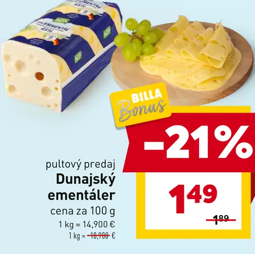 Dunajský ementál plátky