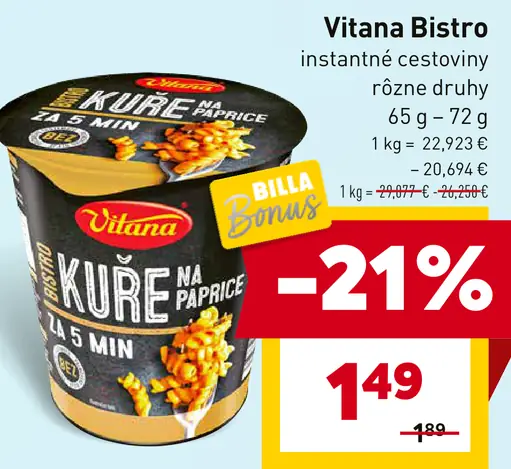 Vitana Bistro instantné cestoviny