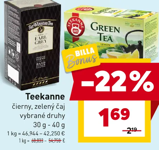 Teekanne čierny a zelený čaj