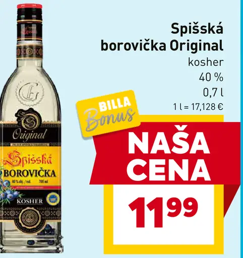Spišská borovička Original liehovina