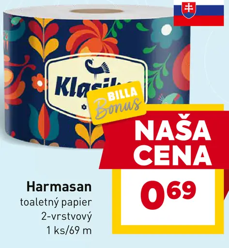 Harmasan toaletný papier 2-vrstvový