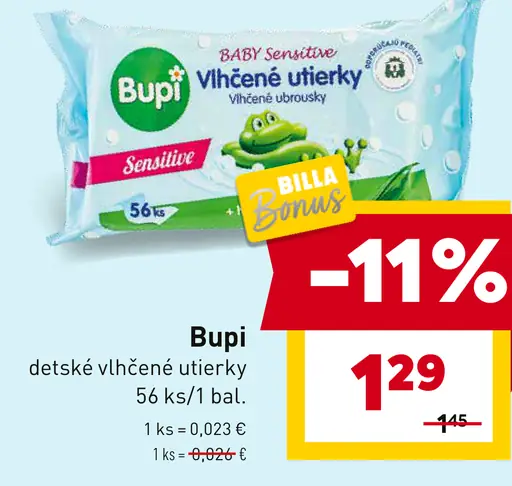 Bupi detské vlhčené utierky