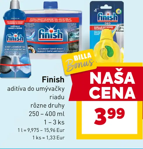 Finish aditíva do umývačky riadu