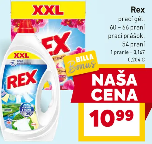 Rex prací gél, prášok