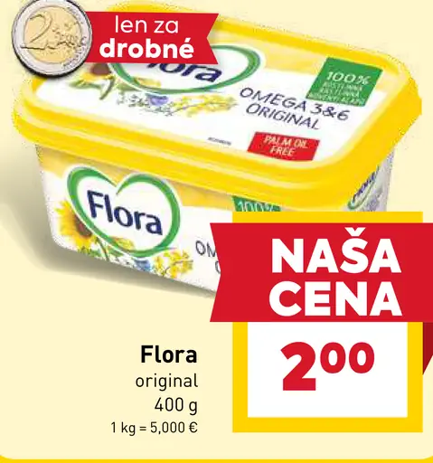 Flora rastlinný tuk na natieranie