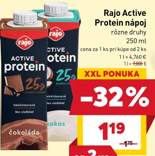 Rajo Active Protein nápoj rôzne druhy