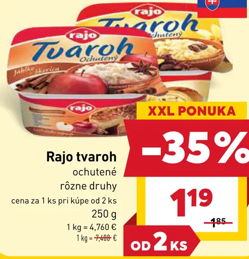 Rajo Tvaroh ochutený rôzne druhy