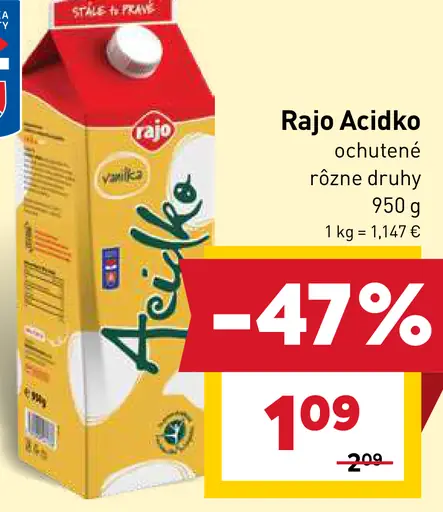 Rajo Acidko ochutené rôzne druhy