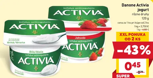 Danone Activia jogurt rôzne druhy