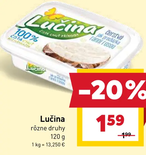 Lučina čerstvý smotanový syr rôzne druhy