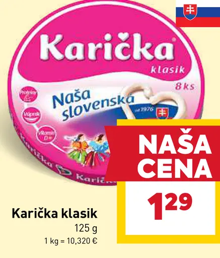 Karička tavený syr klasický / so smotanou