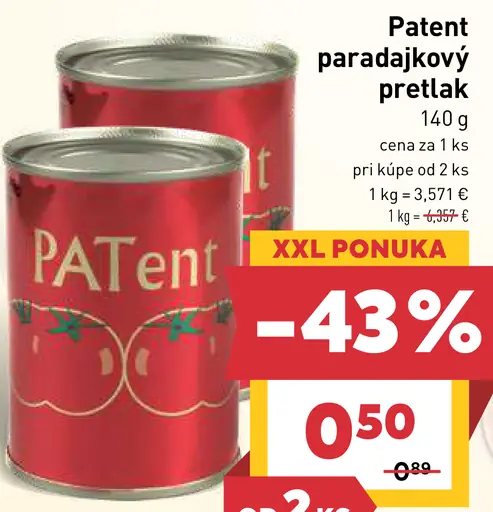 PATent Paradajkový pretlak