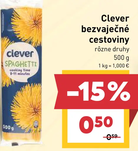 Clever bezvaječné cestoviny špagety rôzne druhy