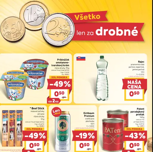 Pribináček smotanový krém rôzne druhy