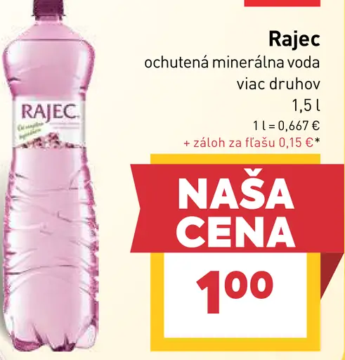 Rajec ochutená minerálna voda rôzne druhy