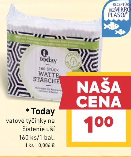 Today vatové tyčinky na čistenie uší