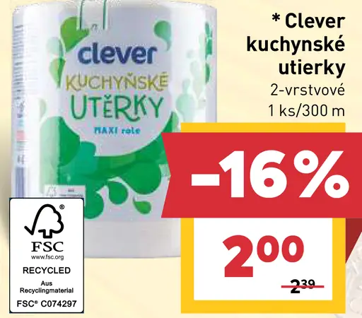 Clever kuchynské utierky 2-vrstvové