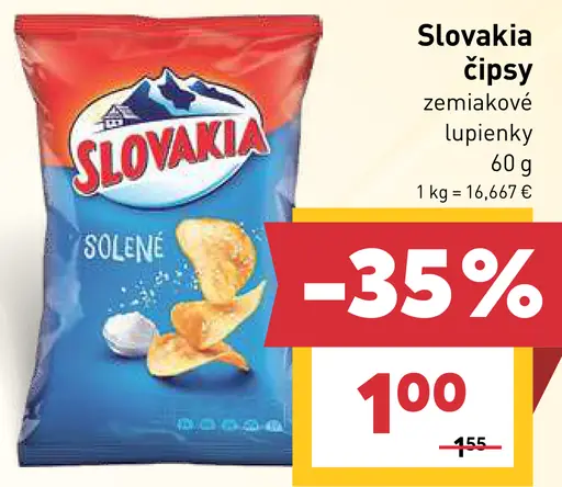 Slovakia zemiakové lupienky solené