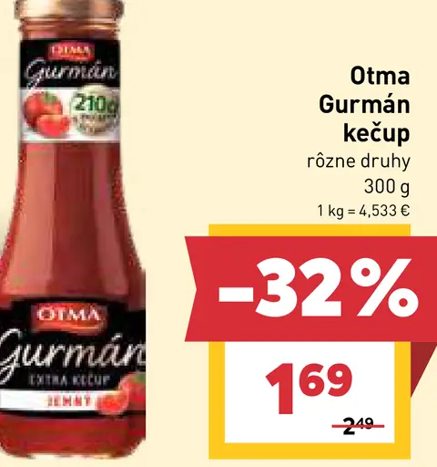 Otma Gurmán kečup rôzne druhy