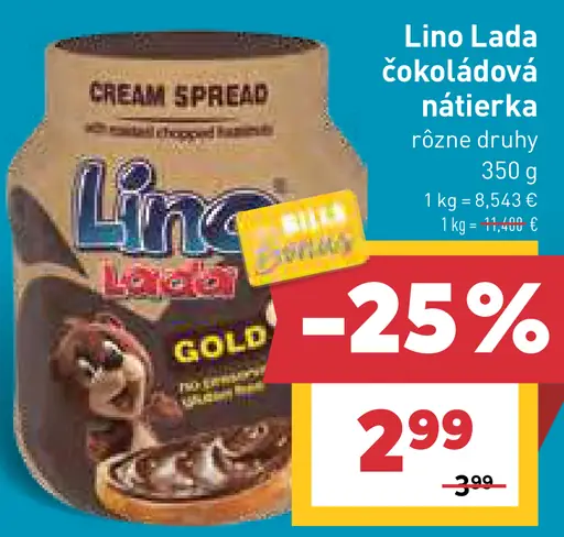 Lino Lada čokoládová nátierka rôzne druhy